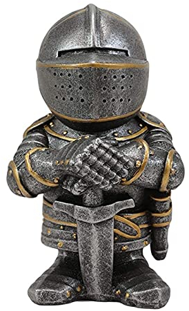 Lrxinki Gartenzwerg Ritter Wache Gartenzwerg Ornamente, 13cm Tall Outdoor Mittelalter Kreuzritter Ritter Anzug Statue Wasserdicht Harz Ornament, Für Hof Rasen Garten Dekorationen(002)