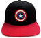Marvel Captain America Snapback Cap für Herren, Schirmmütze und Logo, Schwarz