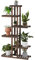 Yaheetech Support de fleurs à 6 niveaux, étagère à fleurs en bois massif, étagère à plantes, banc à fleurs pour balcon / terrasse / jardin 75 x 26 x 140 cm