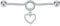 D.Bella Industrial Piercing Bar Set Chirurgenstahl Industrial Barbell Baumeln Design mit Herz 38 mm