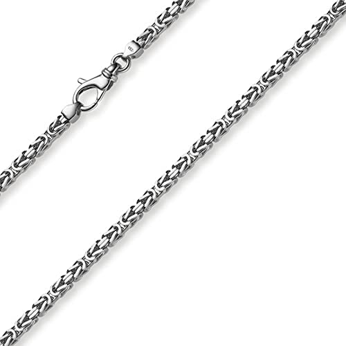 3mm Kette Halskette Königskette aus 750 Gold Weißgold massiv 50cm