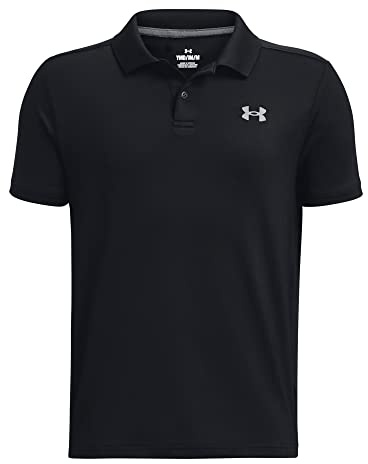 Under Armour Boys UA Performance Polo T-Shirt, Black, Pitch Grey, XL-XXL, Black, Pitch Grey, XL-XXL