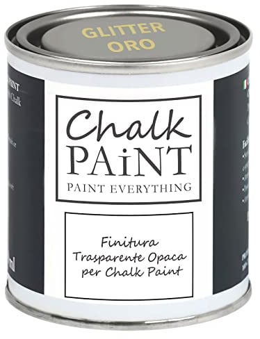 Finitura Trasparente GLITTER ORO 250 ml - Rendi scintillante il tuo lavoro - Extra Resistente specifica per Chalk Paint e superfici porose in genere