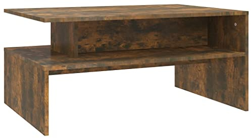 vidaXL Couchtisch Beistelltisch Wohnzimmertisch Kaffeetisch Sofatisch Teetisch Tisch Wohnzimmer Räuchereiche 90x60x42,5cm Holzwerkstoff