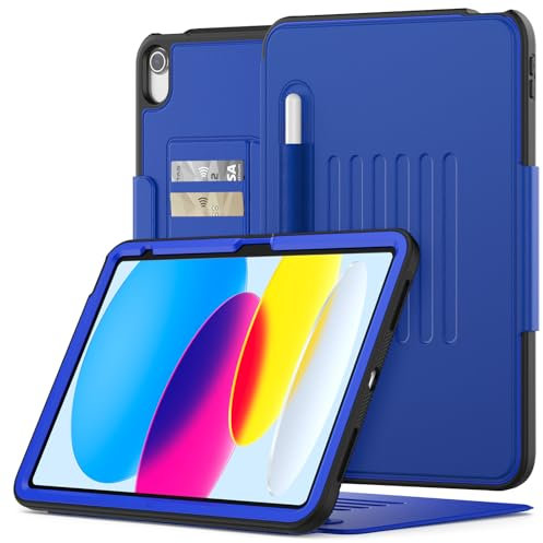 SEYMAC Schutzhülle für iPad der 10. Generation 2022 (11 Zoll), stoßfeste Ganzkörper-Schutzhülle mit automatischer Sleep/Wake-Funktion, magnetischer Smart-Cover, Ständer mit Mehreren, Blau