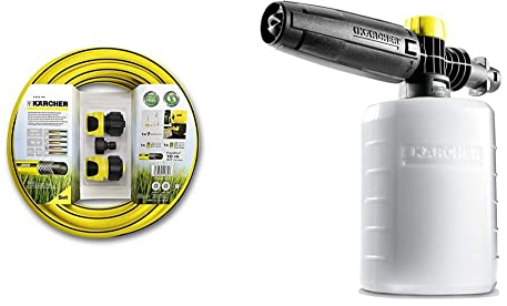 Kärcher 2.645-156.0 Schlauchset & FJ 6 Schaumdüse (Behältervolumen: 0,6 l, manuell regulierbarer Reinigungsmittelverbrauch, transparenter Behälter, kompatibel für alle Hochdruckreiniger K2 - K7)