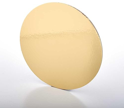 Halas Bakery ® 12er Set Kuchenunterlage Tortenunterlage Pappe Gold | Tortenplatten Kuchenplatte | Cake Box Board Cakeboard | Goldkarton Kuchenscheibe (24 cm)