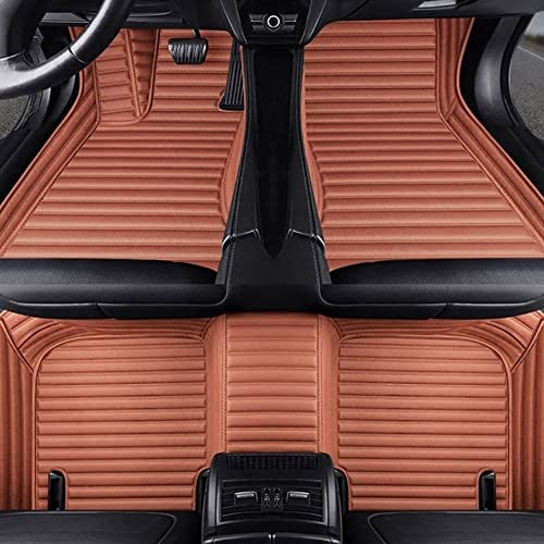 MEIFA Leather Car Floor Mats for Dacia Duster 2017-2022(RHD), All Weather Non-Slip Auto Floor Carpets Liners Cover Mat Accessories,A/Brown