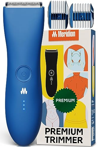 Meridian The Trimmer Premium, Body Hair Trimmer & Electric Shaver for Men and Women for Pubic Hair, Chest, Legs & Bikini Line, Waterproof & Rechargeable, Ocean