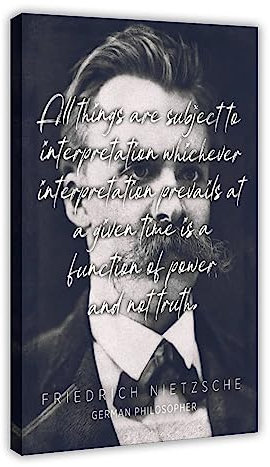 Friedrich Nietzsche Poster mit Zitaten, Retro, nostalgischer Schulkorridor, Dekoration, Leinwand, Poster, Schlafzimmer, Dekoration, Sport, Landschaft, Büro, Zimmer, Dekor, Geschenkrahmen, 20 x 30 cm