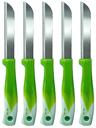 CLEARFEE Solingen Obsmesser Schälmesser Made in Germany aus Edelstahl Gemüsemesser Allzweckmesser Allesschneider sehr scharf (grün-weiß, 5)