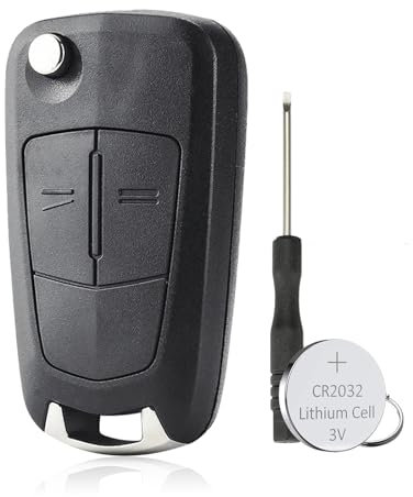 2 Buttons For Vauxhall Corsa D Key Fob Replacement Key Case Cover For Opel Vauxhall Astra Vectra Zafira Signum Meriva C-orsa Key Cover with Battery CR2032 Ring Screwdriver