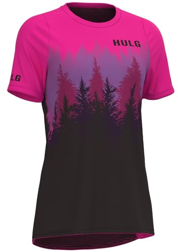 HULG Fahrradtrikot Damen Kurzarm,Women's Jersey Mountainbike-Trikot,100% Hochwertiges Polyester, Schnell Trocknend, Atmungsaktiv, Geeignet Für Radfahren/Multisport (XL,Style-06)