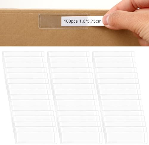 Visitenkartenhalter 100 Stück Etikettenhalter Selbstklebend für Aufbewahrungsorganisatoren Ordner Beschriftung