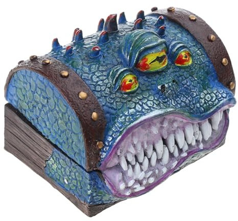 Mabta Chest (Blue, Resin) - Storage Box for Role-Playing Game Accessories, Monsters Organizer, Tabletop Gaming Dices Box, Approx. 17.5x13.5x12.5cm
