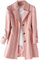 Goolecrimp Manteau trench court pour femmes élégant et décontracté à simple boutonnage printemps et automne manteau coupe-vent pour le travail et le bureau (Rose,XL)