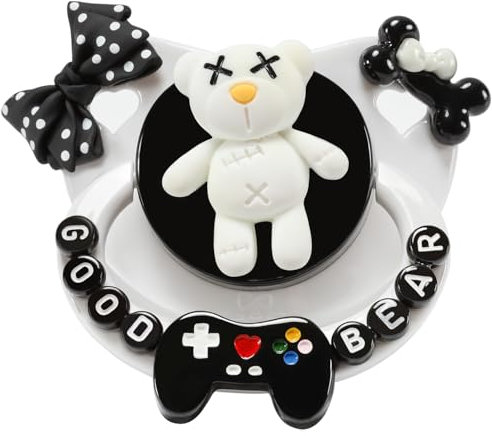 CutiePlusU Erwachsene Größe Schnuller Dummy für Erwachsene DIY Handgemachte Große Schild-Spielkonsole Weißer Bär