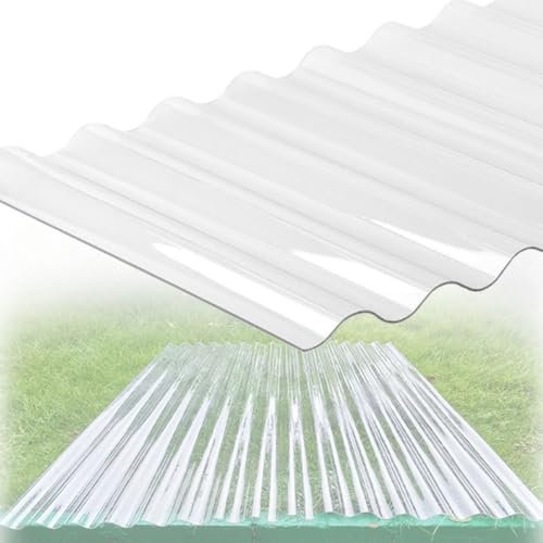 Placa Ondulada,Planchas Transparentes Tejados 4 Piezas Captadores de Luz FRP con Protezione UV Toldos Exteriores 1.2mm Grosor(0.9x0.9m-35x20)