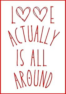 Retro Posters Wall Art Aesthetic Pictures Wall, Retro Style Photo Wall Prints Wall Posters for Kitchen, Prints for Bathoomr Kitchen Room Bedroom Aesthetic (Love Actually Is All Around, A3 Unframed)