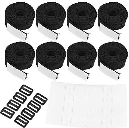 Solar Cover Straps, Pool Solar Cover Reel Pool Cover Clips with Cord Plates and Buckles 8 Sets Solar Cover Reel Strap, Swimming Pool Roller Strap, Solar Cover Reel Attachment Kit