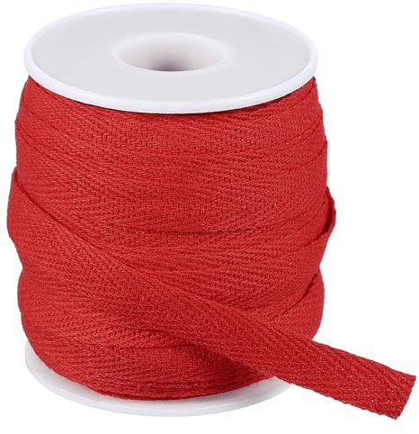 PATIKIL Flacher Kordelzug, 10 mm x 20 m, Ersatz-Kordel, weicher Kordelzug, Baumwolle, Sweatpants, Sport-Sweatshirts, Kapuzenpullover, Ersatz, Rot