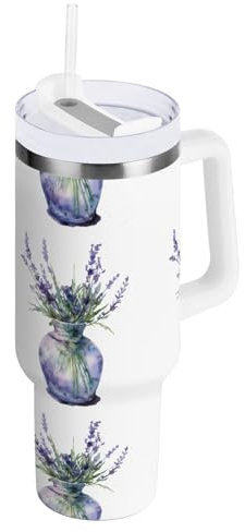 RPLIFE a Tulip Vase Tumbler Cup, Stainless Steel Coffee Cup, Insulated Cups with Lids, Tumblers for Women