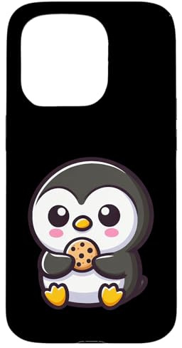 Niedlicher Cartoon-Pinguin, der Kekse isst Hülle für iPhone 15 Pro