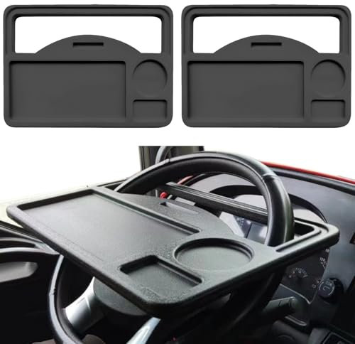 JINGSHIQIAOPL Supporto Volante per Conducente, Tavolino Auto, Tavolino per Auto per Mangiare, Accessori per Camion per Uomo, Tavolino per Mangiare in Auto per Viaggi in Auto, Confezione da 2