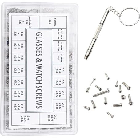 Nybhyjka Herramienta de destornillador de reparación de vasos, kit de reparación de destornillador de anteojos, Gafas de sol NUTS PORTABLES Tornillos Kit, Tornillo de tuercas de destornillador de