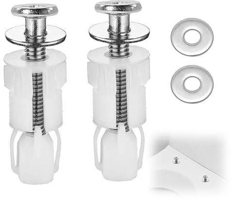 Toilet Seat Fittings and Fixtures, 2pcs Toilet Lid Screws,Stainless Steel Universal Toilet Lid Seats Toilet Seat Replacement Parts Kit, Top Fixing Hinges Screws for Toilet Covers Blind Hole