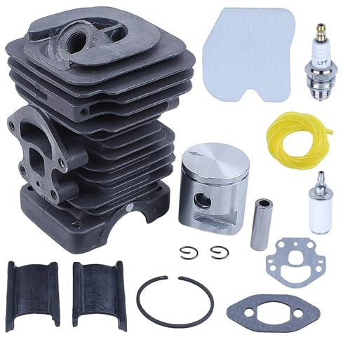 LALAL Kit cuscinetto pistone cilindro da 39 mm for motosega Husqvarna 240 236 235 236E 240E 545050417 Guarnizione silenziatore carburatore Filtro aria carburante Linea