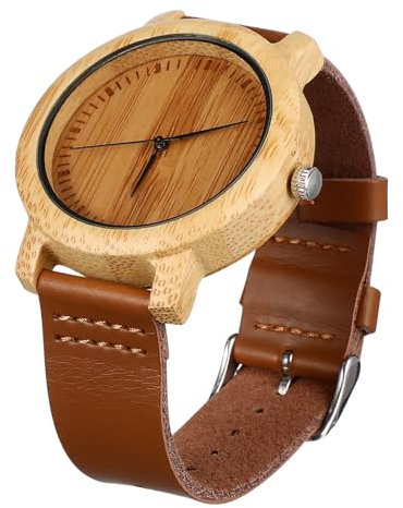 BESPORTBLE Armbanduhr Für Herren Im Japanischen Stil Analog Quarz Handgefertigt Leichtes Herren-lederarmband