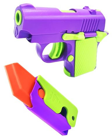 IPNSDON 2Pcs Fidget Gun Toy, Pistol Shaped Fidget Slider, Stress Anxiety Pressure Relieving Toy, Party Bag Fillers Fidget Toy Set, Relaxing Toy, Stress Reliever, Gift Idea for Boys Girls Kids