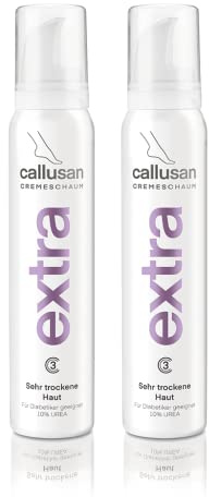 Callusan Extra Cremeschaum für sehr trockene, rissige Haut, 10% Urea, Stearinsäure, feuchtigkeitsspendend, frei von Duft- und Farbstoffen - 2x 125 ml