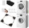 Kit impilabile universale per lavatrice e asciugatrice, misura regolabile (50 – 70 cm), cuscinetti anti-vibrazione, corda a cricchetto, salvaspazio (bianco)