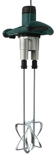 Doppelpolige Mörtelrührer Tragbar Handrührwerk Elektro Rührwerk 1800W 690rpm 6 Gang Einstellung Handmischer Betonmischer für Farb- und Mörtelrühre Grün