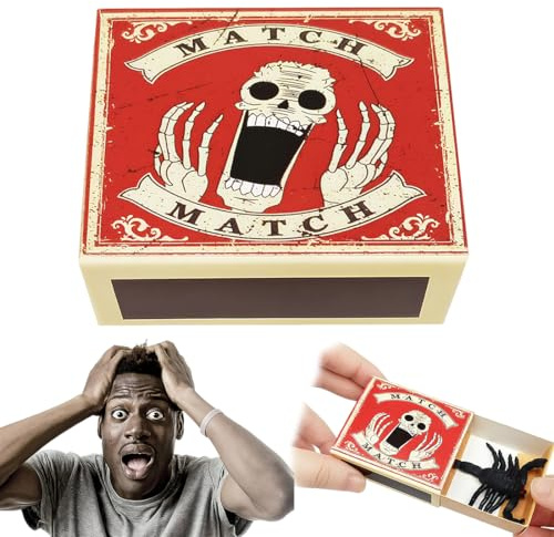 GXGM 5X Spinne in box, gummispinne, gruselige Dekorationen, Streichholzschachtel, geeignet für Halloween, Aprilscherz und Partygeschenke
