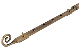 Dart Monkey Tail Solid Brass Window Stay 12 (300mm) - Antique Brass