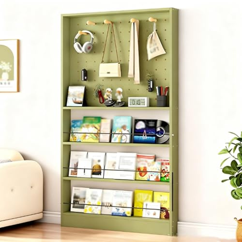 Dexinhdh Bücherregal Hinter Der Tür, Bücherregale Aus Holz Mit Lochplattenaufbewahrung, Platzsparender, Wandmontierter Organizer Für Spielzeug Und Bücher Für Schlafzimmer, Büro(D,90cm)
