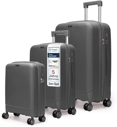 4FLY Leichter Hartschalen-Reisekoffer Set 3-teilig (M/L/XL) – Koffer Set mit TSA-Schloss, 4 Spinner-Doppelrollen & Aluminium-Teleskopgriff, Reisegepäck Set mit Handgepäck & Aufgabegepäck