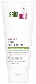Sebamed Urea 10% Akut Fußcreme sehr trockene Haut, lindert Juckreiz, Spannungsgefühl, Rissigkeit und Rauheit sehr trockener Haut, stellt Feuchtigkeit wieder her, auch bei Neurodermitis und Diabetes