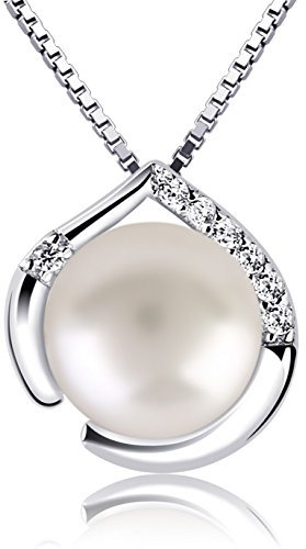 B.Catcher Damen 925 Sterling Silber Perlenkette Du bist das Licht in meinen Augen von - Mit natürlichen Süßwasserperlen - Perfektes Geschenk für Valentinstag/Hochzeit/Jubiläen