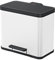 Hailo Eco duo L - Mülltrenner 2 x 14 Liter - 28 Liter - Soft Close Deckel - 2-in-1 Treteimer mit 2 Kunststoff Inneneimern - Mülleimer mit Pedal rechteckig - Made in Germany - Stahlblech - Weiß