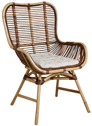 JARDIN DECO Fauteuil en rotin Croco avec Coussin Bontang