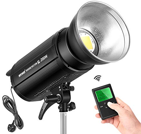 NEEWER 200W LED Video Light Bowens Mount with 2.4G Wireless Remote, 21000LM 5600K CRI95+ Dimmable Studio Video Continuous Lighting for YouTube Recording Portrait Product Photography Wedding Interview