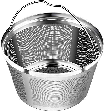 Reusable Stainless Steel Coffee Filter for Cuisinart & Hamilton Beach 8-12 Cup Drip Coffee Makers, Permanent Replacement Filter, Ultra Fine Mesh, Dishwasher Safe, BPA-Free
