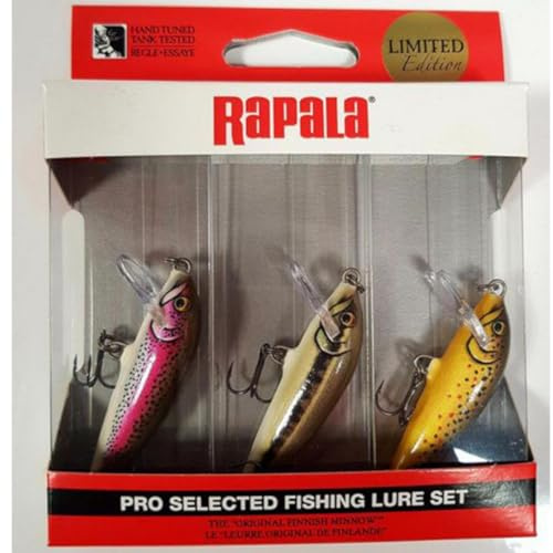 Rapala - KIT Truite 3 LEURRES | Coffret de leurres assortis - Idéal truite et perche - Nages variées - Eau douce - Fabriqué en Estonie