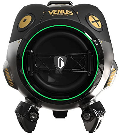 GravaStar Outdoor Bluetooth Speaker with Subwoofer, Portable Party Speaker for iPhone, Laptop, IPX5 Waterproof, Stereo Dual Pairing, 6 Lights, 10H Playtime, Venus Series
