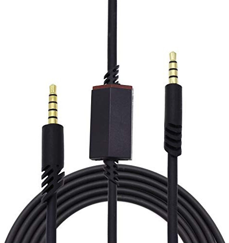 Adhiper A40 Replacement Cable Audio line with mute function compatible for Astro A10 / A40 / A50 Headphones, also compatible with gaming Headphones Xbox One PS4 controller (Black/2 M)