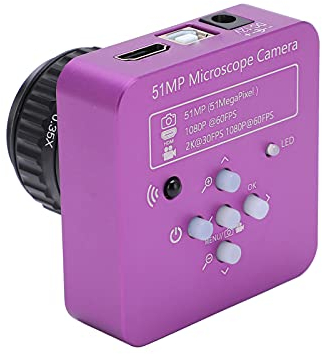Fotocamera per Microscopio Eujgoov 51 MP Fotocamera con Montaggio a C per Microscopio Stereo Trinoculare AC100‑240V(EU Plug)